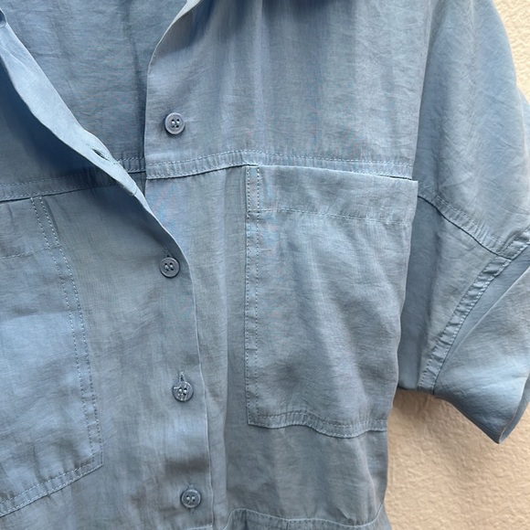 HP⭐️ Zara blue button down t shirt dress - Picture 6 of 9